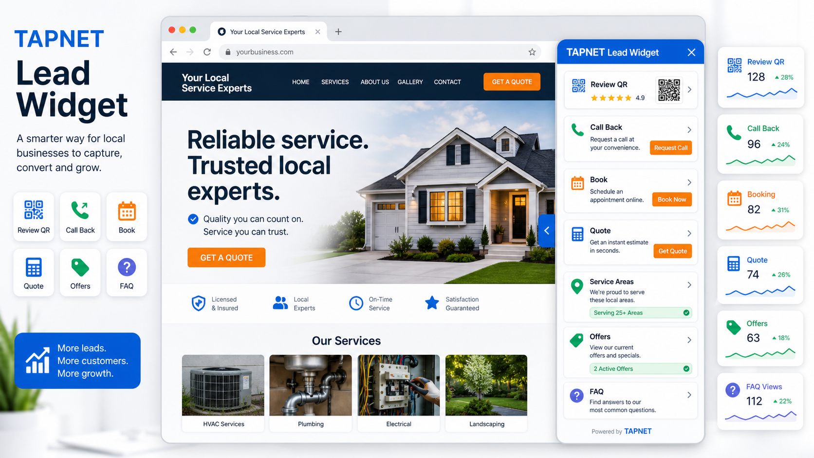 TAPNET Lead Widget side-out growth tools preview