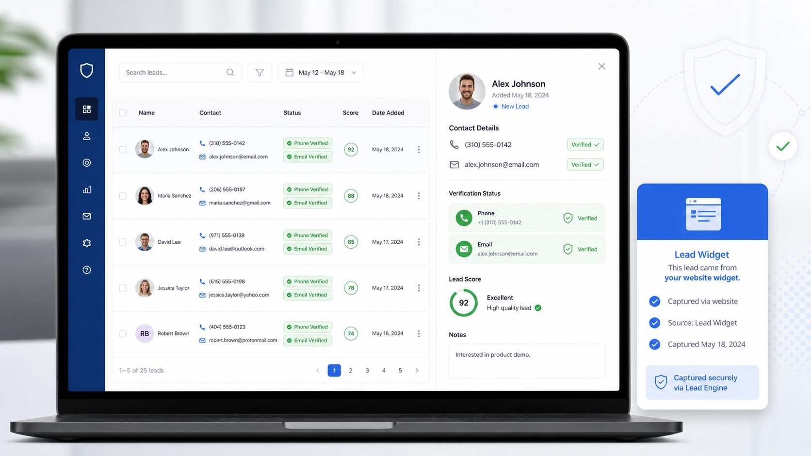 TAPNET Lead Widget Phone and Email Verification