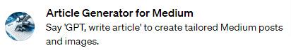 Article Generator for Medium ChatGPT