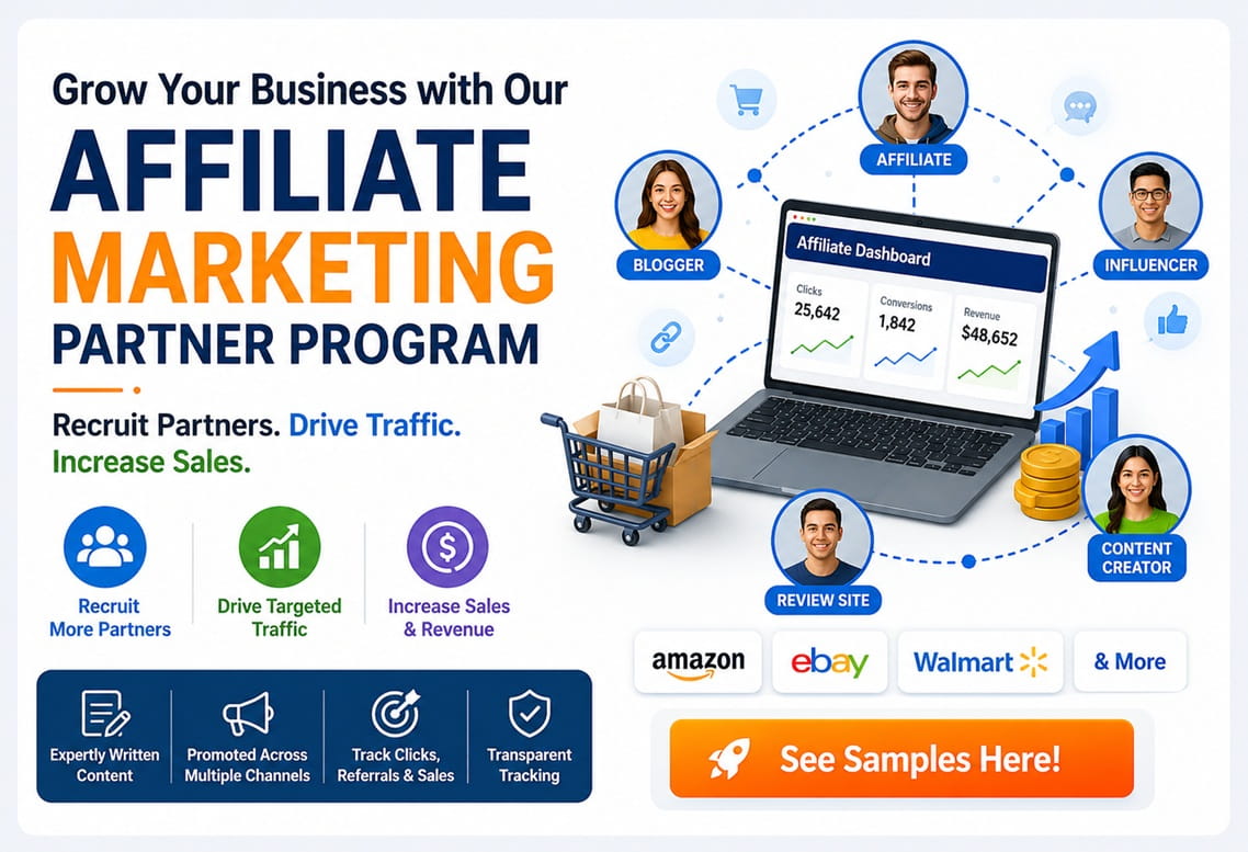 Real affiliate marketing visitors discovering your product or service